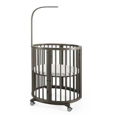 Stokke Sleepi Mini, Hazy Grey - 4-in-1 Ovales Babybett für 0-6 Monate - Höhenverstellbar, stylish & kompakt - Zusätzlich erhältlicher Umbausatz zur erweiterten Verwendung für Kinder bis zu 10 Jahren im Sale